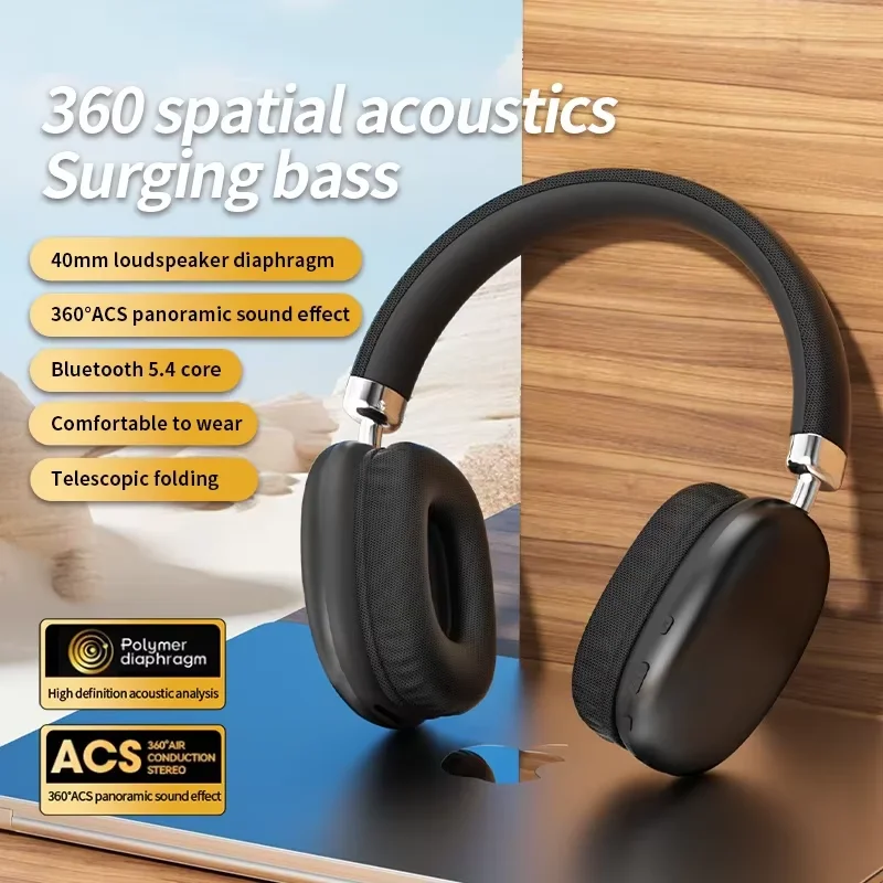 Nowe słuchawki Bluetooth Air Max 2025, bezprzewodowe słuchawki nauszne, stereo surround, słuchawki gamingowe do Apple iPhone i telefonów Xiaomi