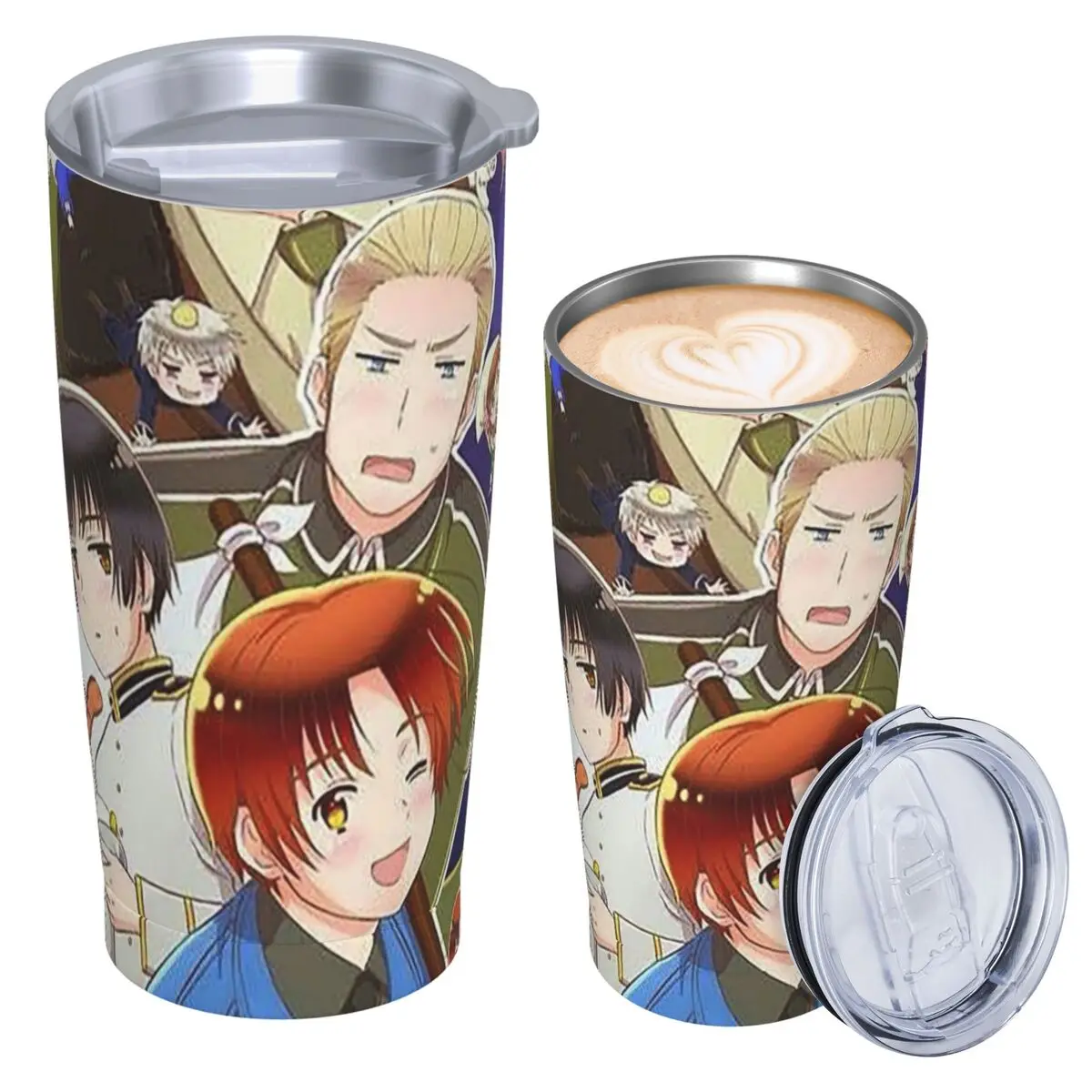 Hetalia Group World Stars Stainless Steel Tumbler Vacuum Insulated Mug Thermal Cold Cups Straws With Lid 20oz
