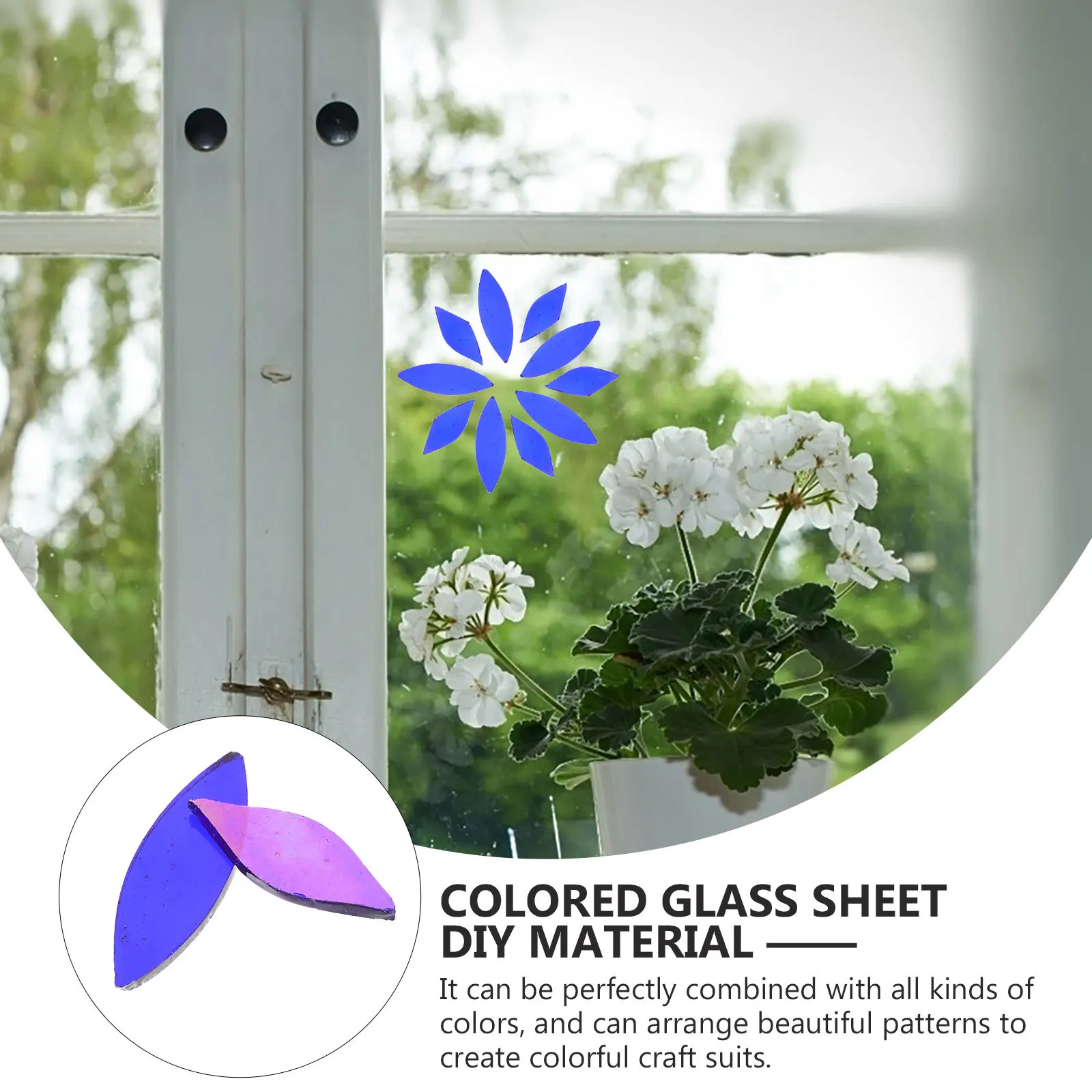 

35Pcs Bright Colored Leaf Shaped Glass Pieces Mosaic Tiles for Creative DIY Projects Stained Tiles Glass Pieces