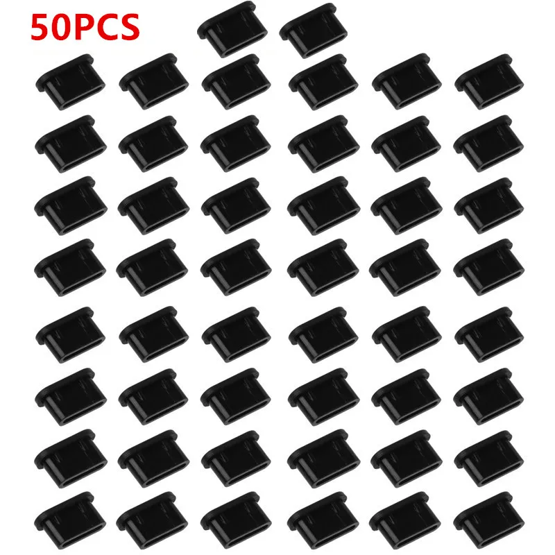 50Pcs/25Pcs/10Pcs/5Pcs Portable Durable Type-C Dust Plug USB Charging Port Protector For Smart Phone Accessories