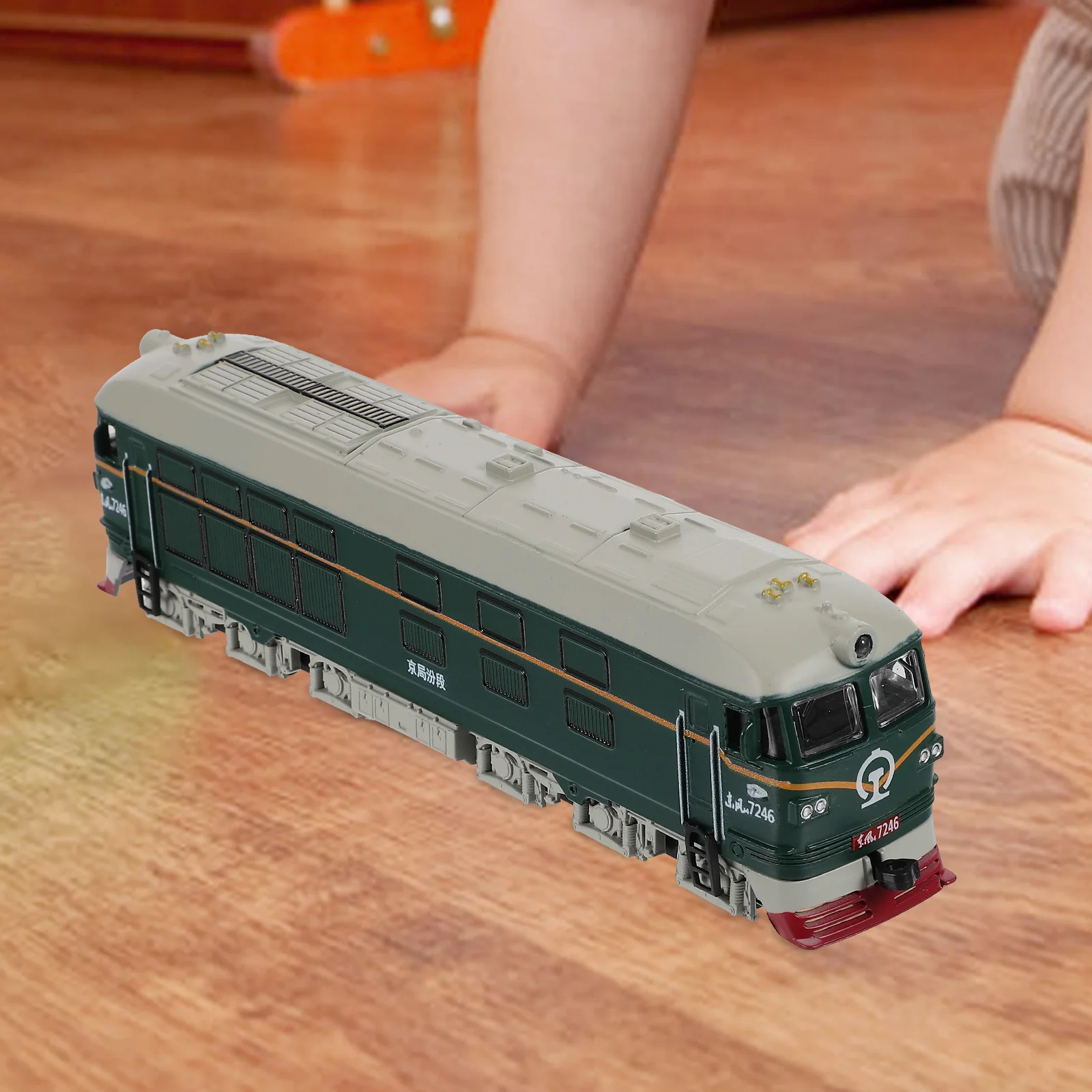 Locomotora a Escala 1:87 de Aleación, con Fricción, Luces y Sonido, Simulación de Motor, Regalo Educativo para Niños