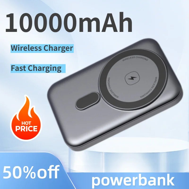 Magentic Power Bank 10000mAh 15W Fast Charging Wireless PowerBank Portable Charge External Battery for Magesafe For iPhone VIVO