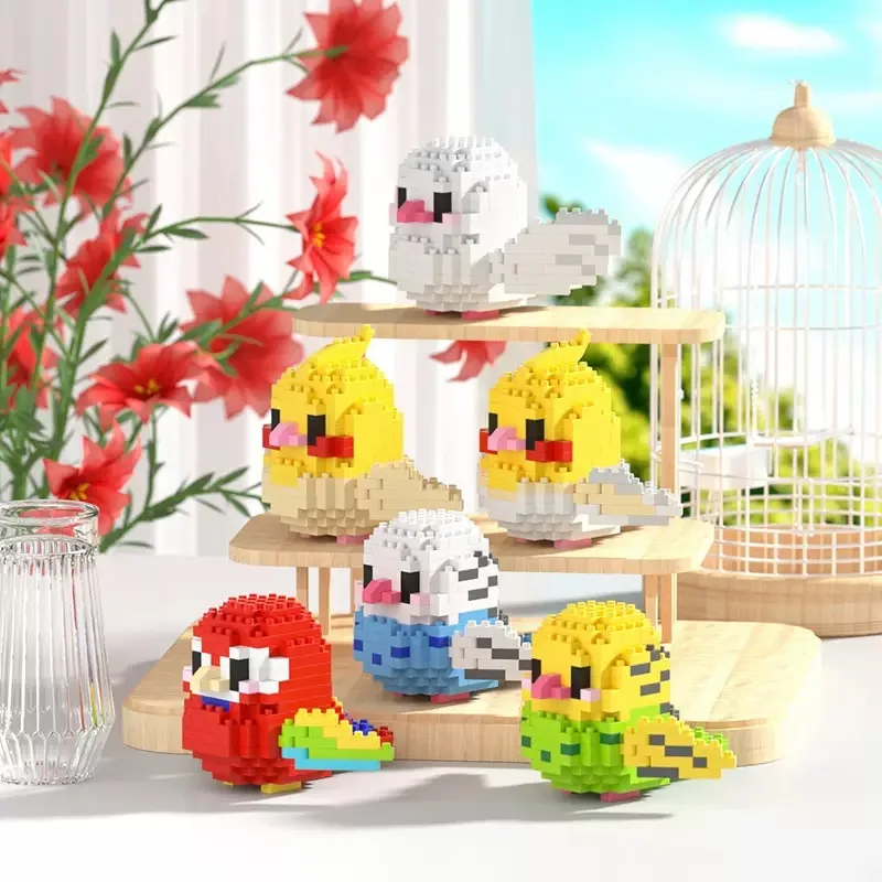 مجموعة ألعاب مكعبات البناء من سلسلة Moe Bird، وزخارف الطاولة، وألعاب تعليمية للأطفال، مناسبة لعيد الميلاد للأولاد والبنات