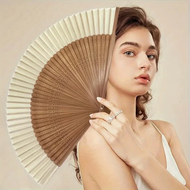 1PC Retro Bamboo Folding Fan Portable Summer Handheld Fan Dance Folding Fan