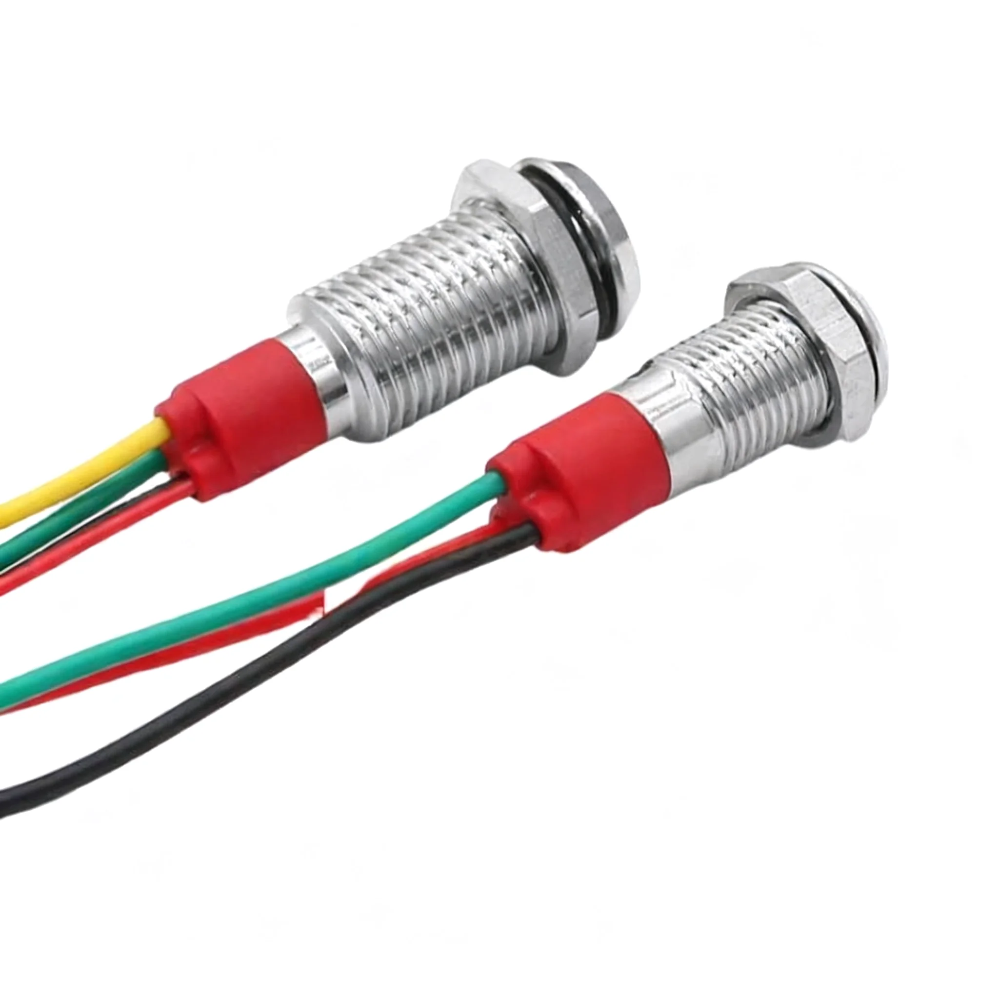 Metal Dual-Color Perforated 6MM LED Small Waterproof Cable Signal Indicator Light 3V, 5V, 6V, 12V, 24V, 110V, 220V