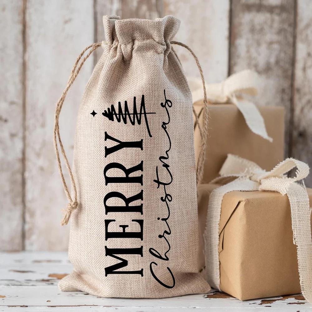 3 قطعة هدية النبيذ عيد الميلاد حقيبة زجاجة النبيذ الرباط أكياس عيد الميلاد عطلة السنة الجديدة حفلة لصالح تخزين حشو الجدول الديكور