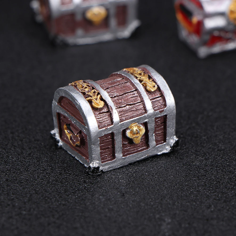 

5Pcs Golden Coin Treasure Box Decor Resin Fish Tank Landscape Adornment for Aquarium Microscape Natural Modeling Lightweight