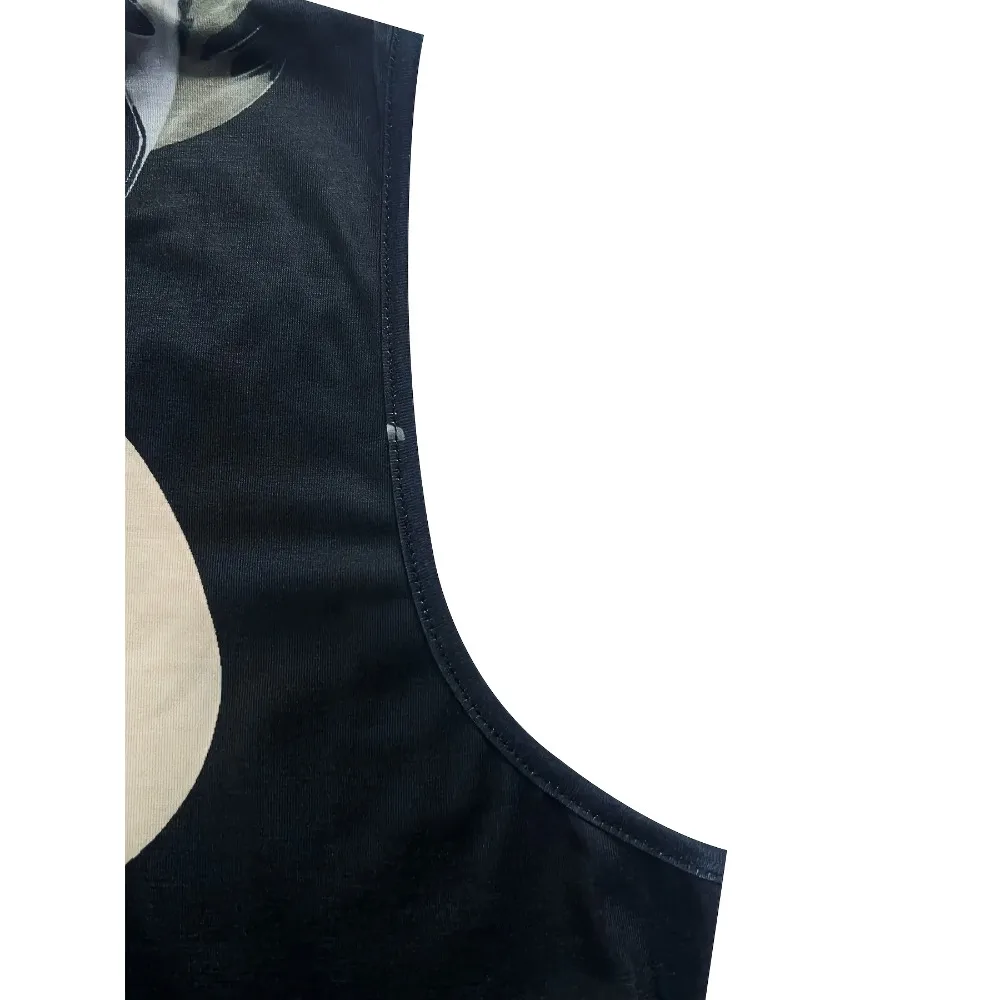 Plus Größe 1XL-5XL Mode frauen Feder-Print Rundhals Ärmelloses Kleid Damen Casual Oansatz Lange Strand Kleid