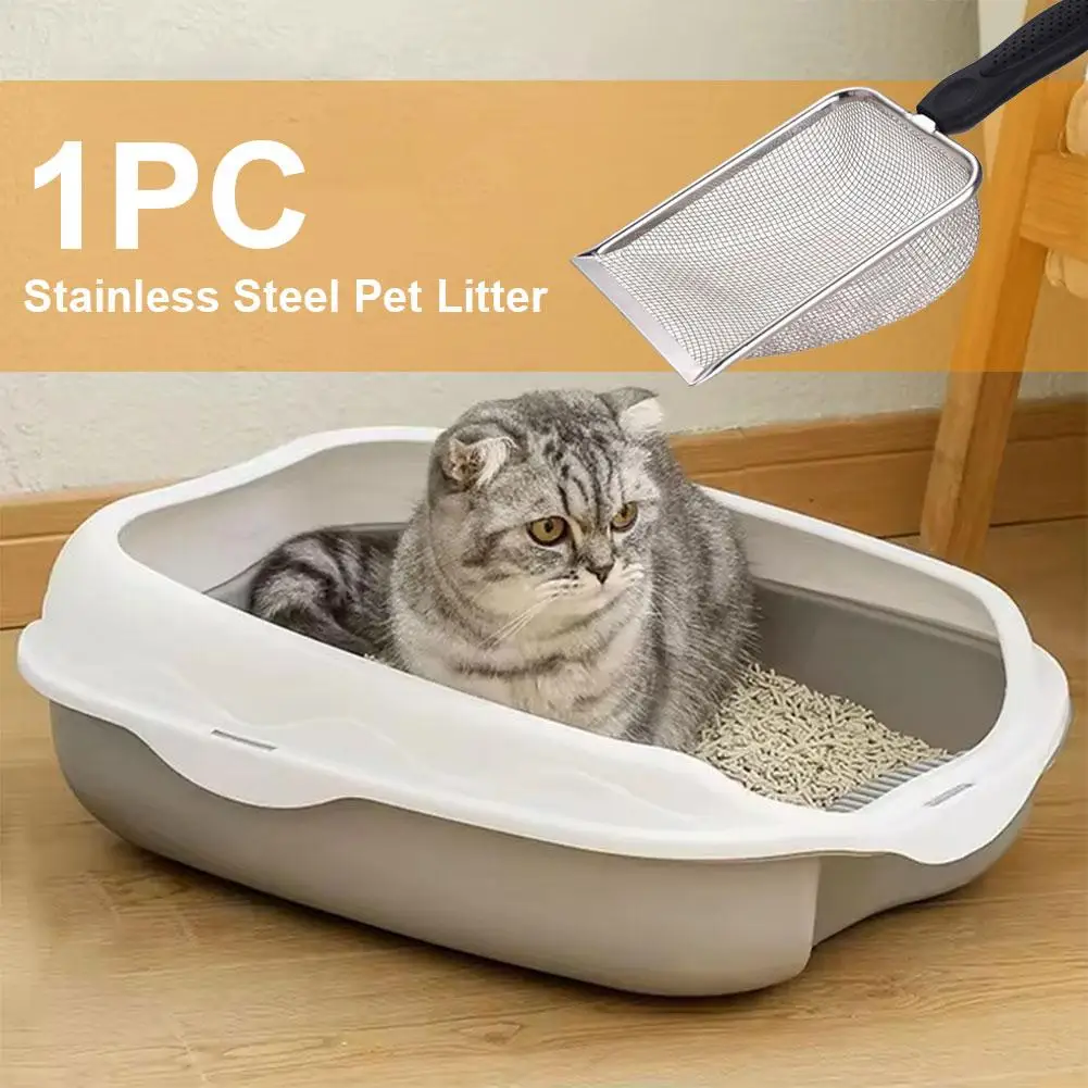 Litter Filter Shovel Stainless Steel Hanging Scooper Toilet Cleaning Tool Pet Supplies For Ragdoll Persian C D0v9