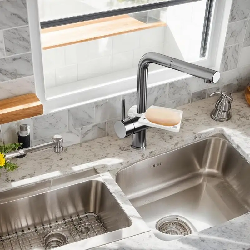 

Держатель губки над раковиной, стойка для смесителя, органайзер для слива раковины, лоток для гостиной, фермерского дома, колледжа, рабочей станции, рабочего места, гаража