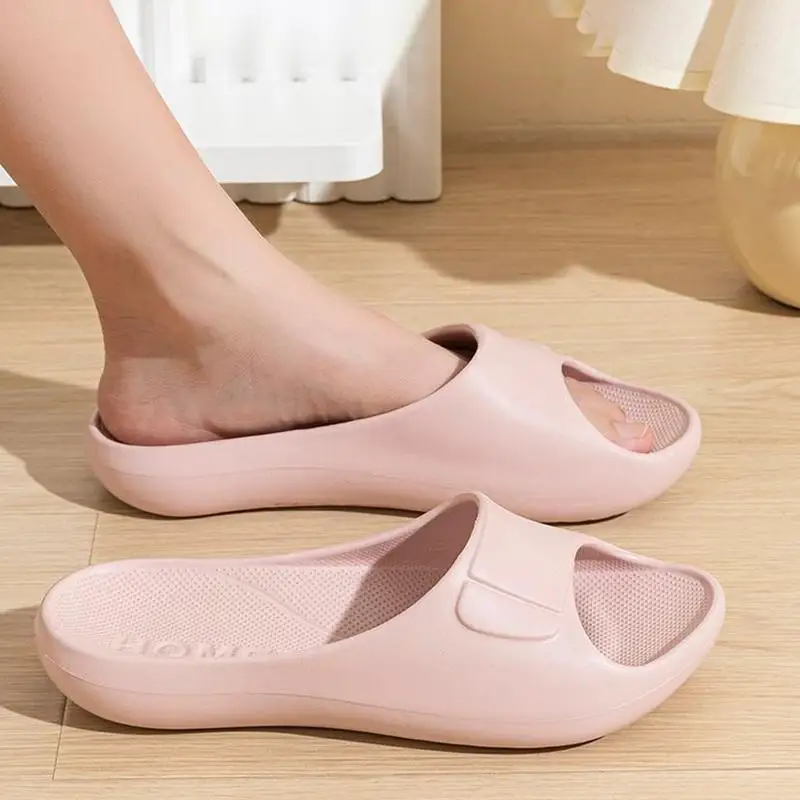 Weichsohlen-Pantoffeln mit Fußgewölbestütze aus EVA für Damen, Sommer, einfarbig, dicke Plattform, Hausschuhe für drinnen, leichte, rutschfeste Pantoffeln für Frauen. – Detail 4