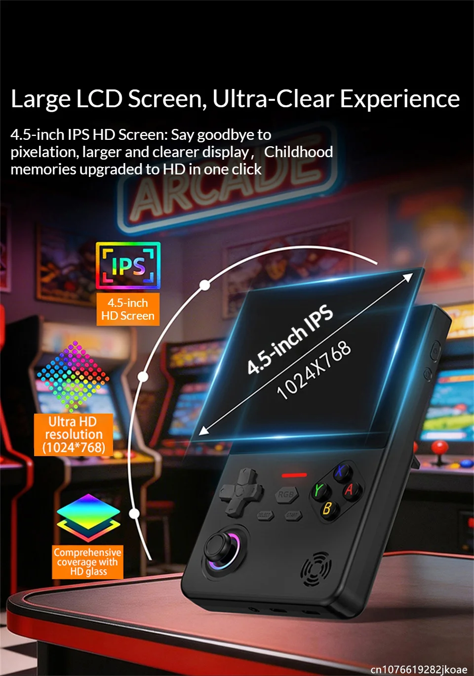 GUSGU H7 Open-Source Retro-Spielkonsole 4,5" IPS Tragbarer Linux-Handheld-Spieler Bestes Gaming-Geburtstags- und Festgeschenk 4000mAh – Detail 4