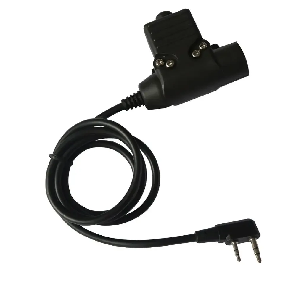 Enchufe PTT U94 para KENWOOD/ICOM/Móvil/MIDLAND/Motorola Talkabout adaptador militar de auriculares tácticos de 1 pines/2 pines