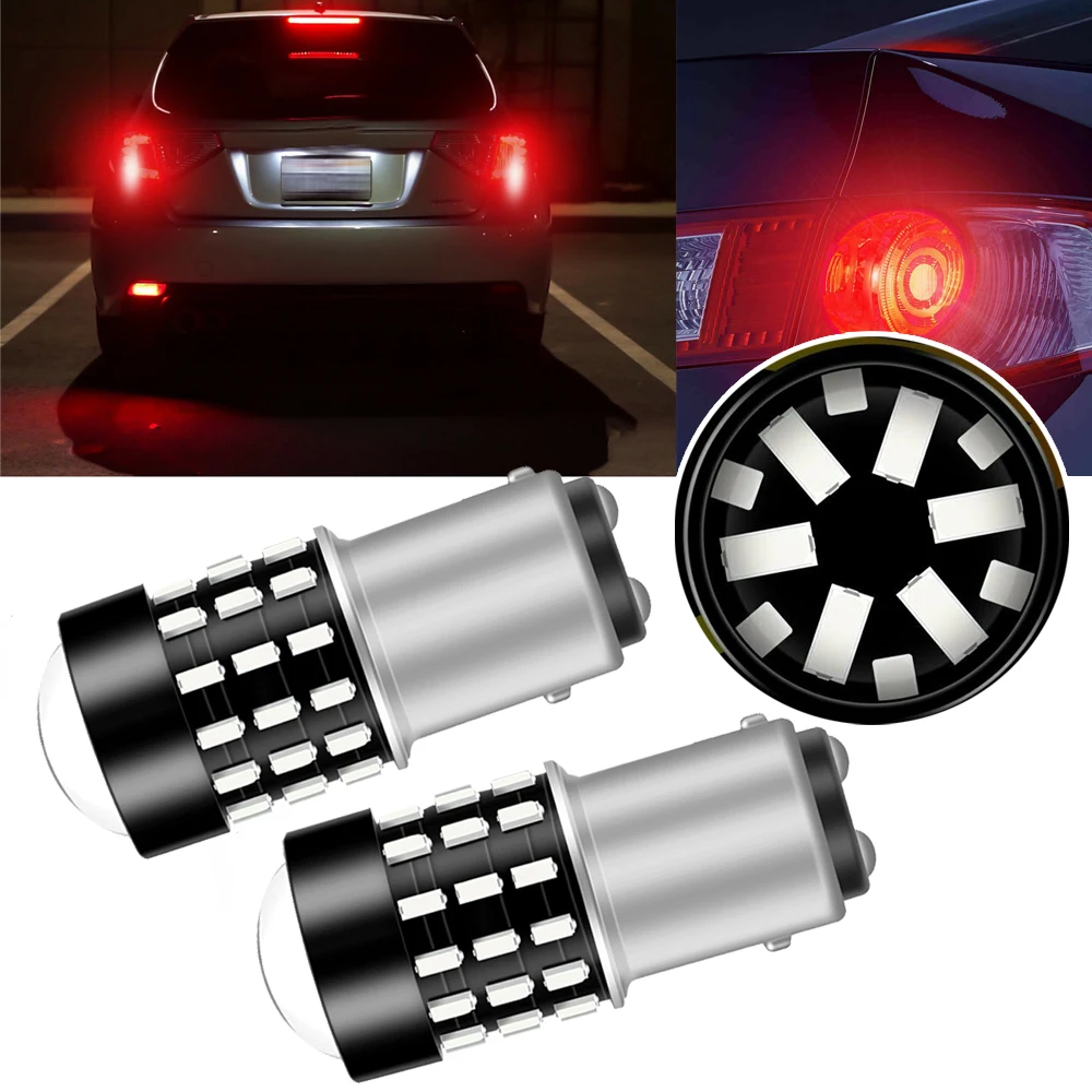 

2pcs SAWE Red LED Brake Stop Turn Signal Tail Light Bulbs 1157 7528 2357 2057 Exterior Parts Professional Car Accessories