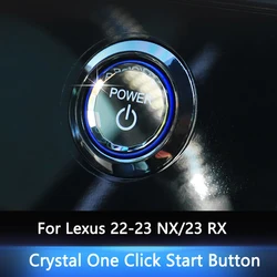 QHCP Car Crystal Start Stop Button Cover Engine Ignition Cover Sticker Trim Fits For Lexus NX 22-23 RX 2023 Interior Accessories