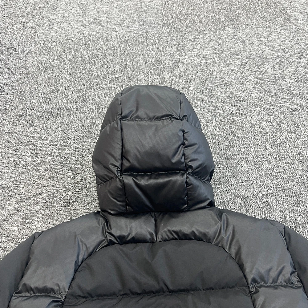 SY-71 موجة سترة منتفخة سوداء دافئة للرجال سميكة الشتاء هوديي عارضة أزياء أسفل معطف ملابس الشارع الشهير