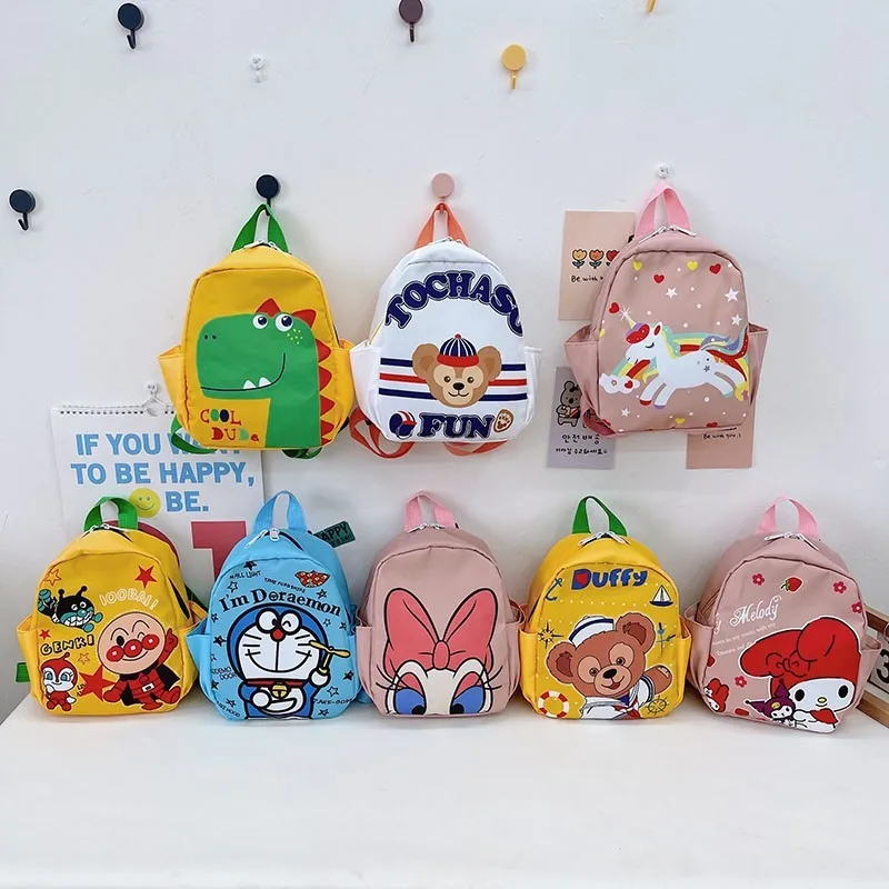 

Disney Cartoon Print Children's Schoolbags Baby Boys And Girls Two-shoulders Bag With Zipper Cute Fashion Kids Small Backpack