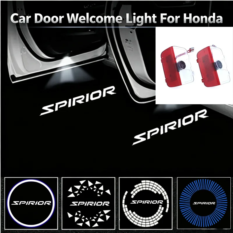 2PCS HD Ghost Logo Projector Courtesy Door Lighting Interior Upgrade LED Welcome Lamps For Honda Spirior Interior Accessories