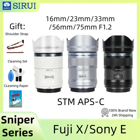 SIRUI Sniper Series 16mm 23mm 33mm 56mm 75mm F1.2 APS-C STM Autofocus Lens Set for Sony E/Fuji X Mount A5000 XA1 A6000 A7C2 XT20