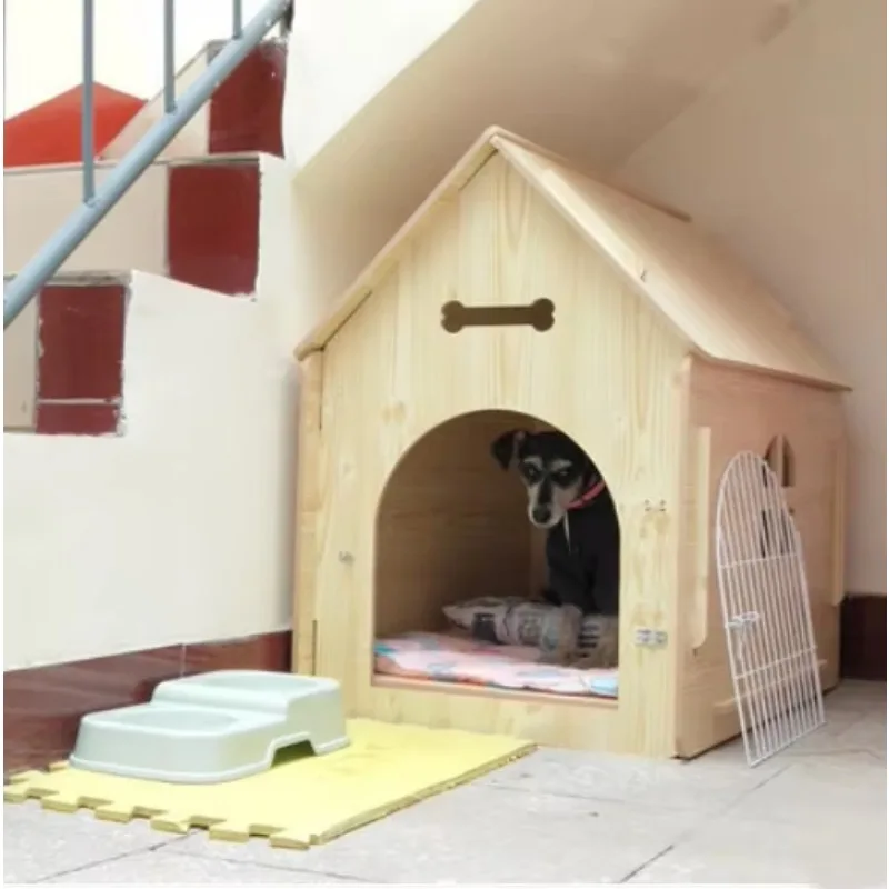 Wooden Kennel Dog Components Outdoor Kennel Wooden House Winter Villa Wooden Kennel Pet Nest