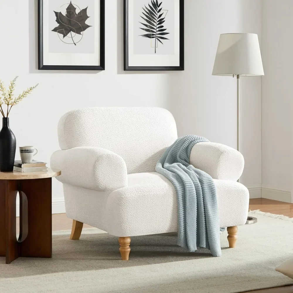

41.75" Oversized Accent Chair, Modern Boucle Reading Chair with Comfortable Deep Seat, Living Room Armchairs Suitable