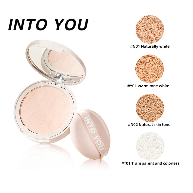 INTO YOU Pressed Powder Long Lasting Makeup White Cake Waterproof Makeup Lightweight