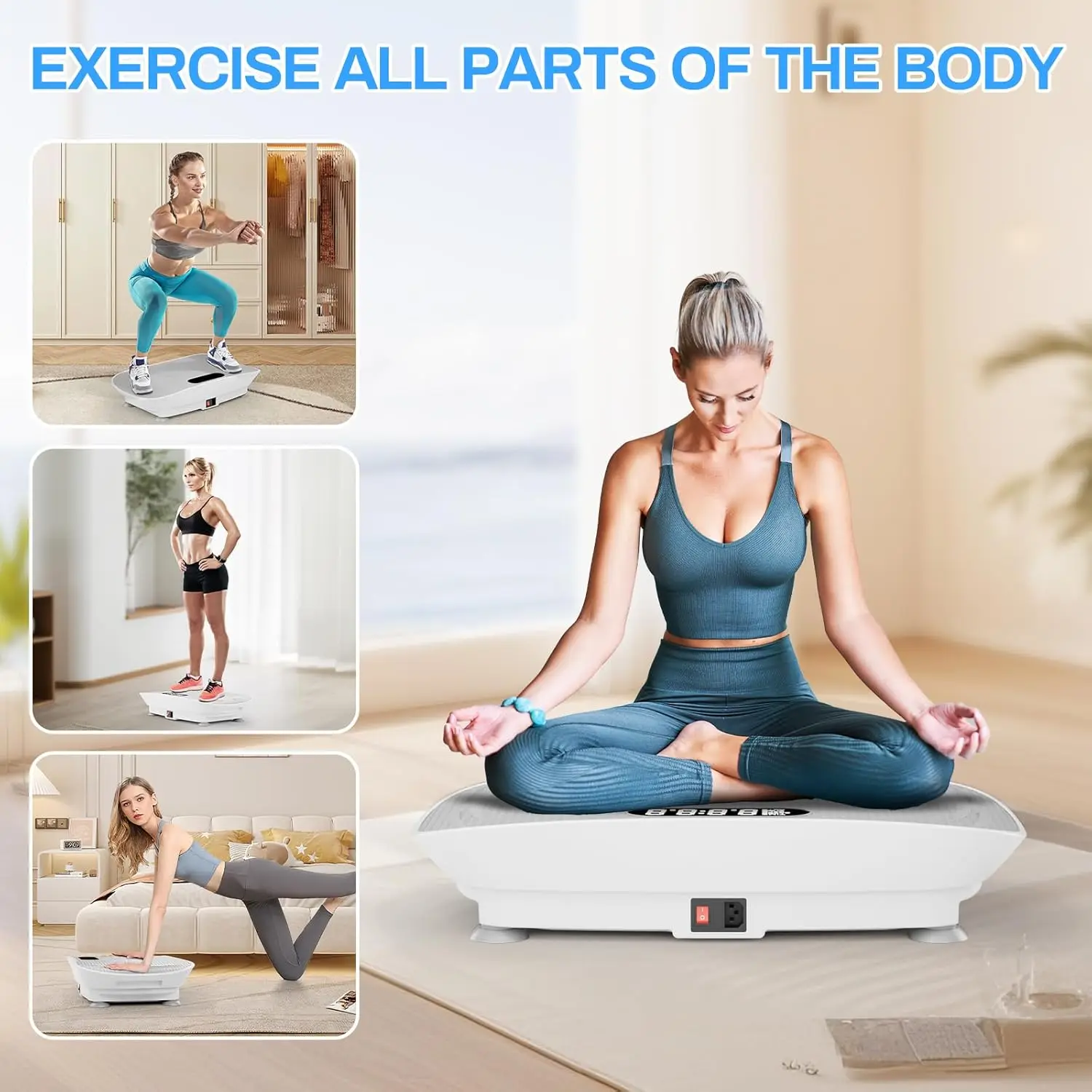 Mesin Latihan Pelat Getaran, Pelat Getaran untuk Drainase Limfatik, Pelat Getar Kapasitas 330Lbs/150Kg untuk Kebugaran
