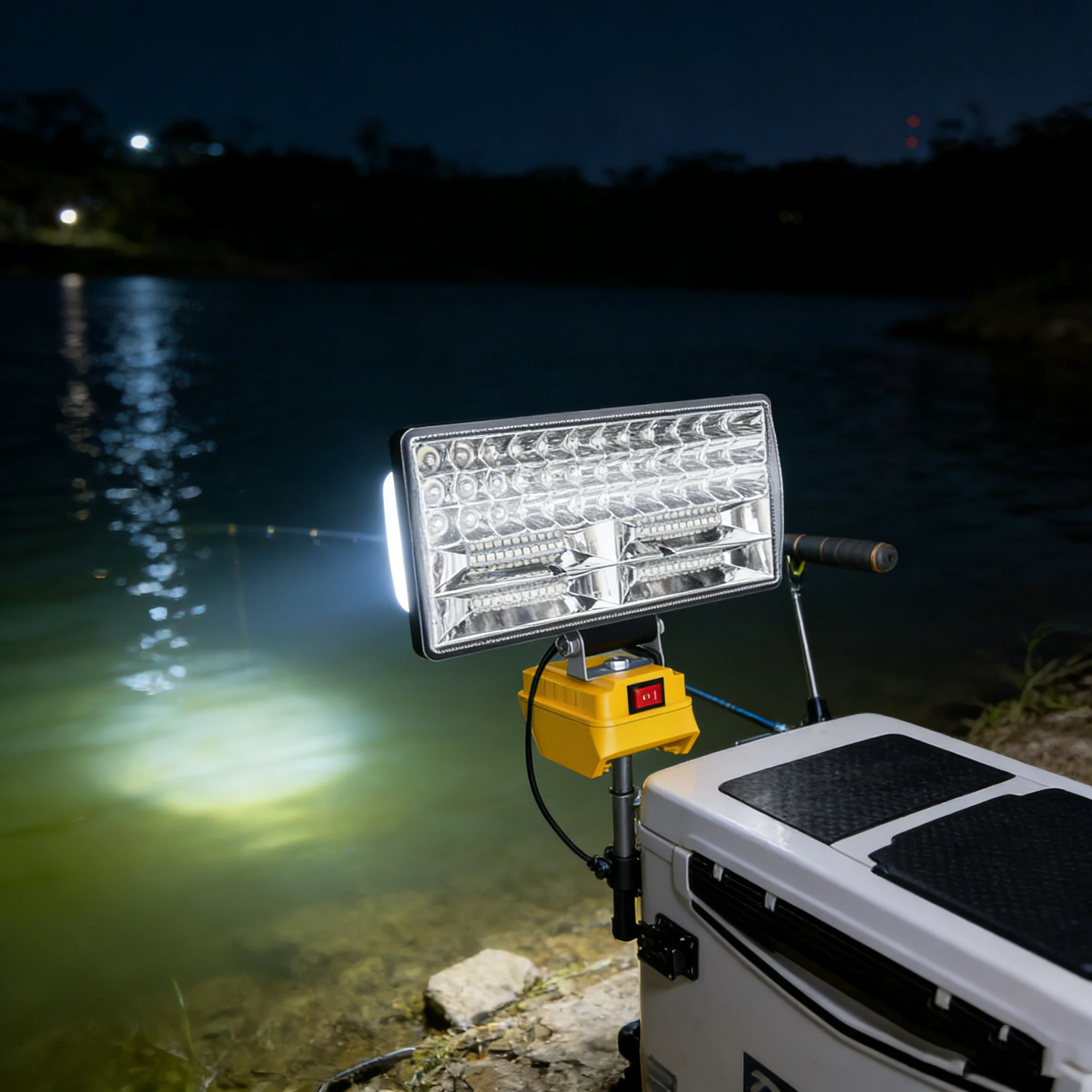 

Portable 8" LED Work Light 2 Levels Adjustable 18-21V Cordless Flood Light for Dewalt Milwaukee Garage Job Site Camping Lamp