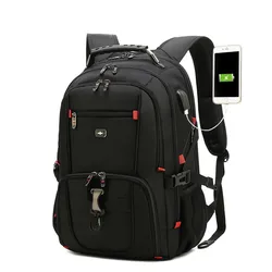 Mochila de viaje antirrobo para hombre, bolsa de viaje de negocios con carga USB, 15,6, 17 pulgadas, impermeable, Suiza