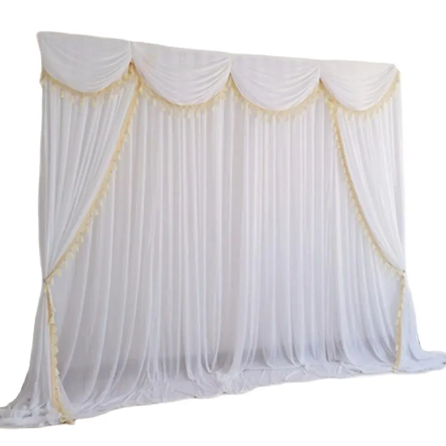 

New wedding Backdrop curtain for wedding decoration party stage wedding decorative backdrop background curtain swags with tassel