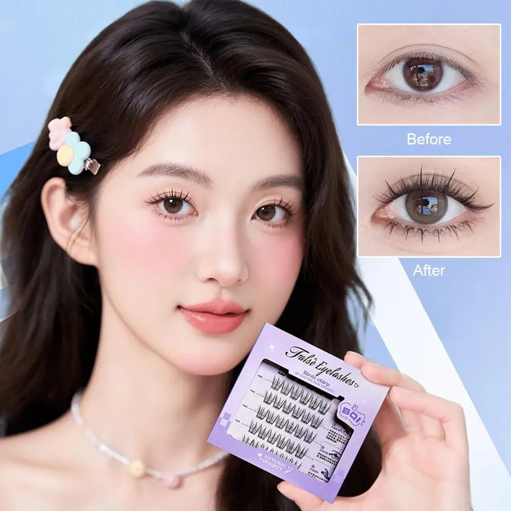 Faux-cils sans colle en tournesol, Base en gelée, à l'eau, bouclés naturels, pour une Application facile, U7P0