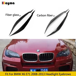 Faros delanteros de fibra de carbono para coche, cejas para BMW X6 35i 50i xDrive E71 2008 2009 2010 2011 2012 2013