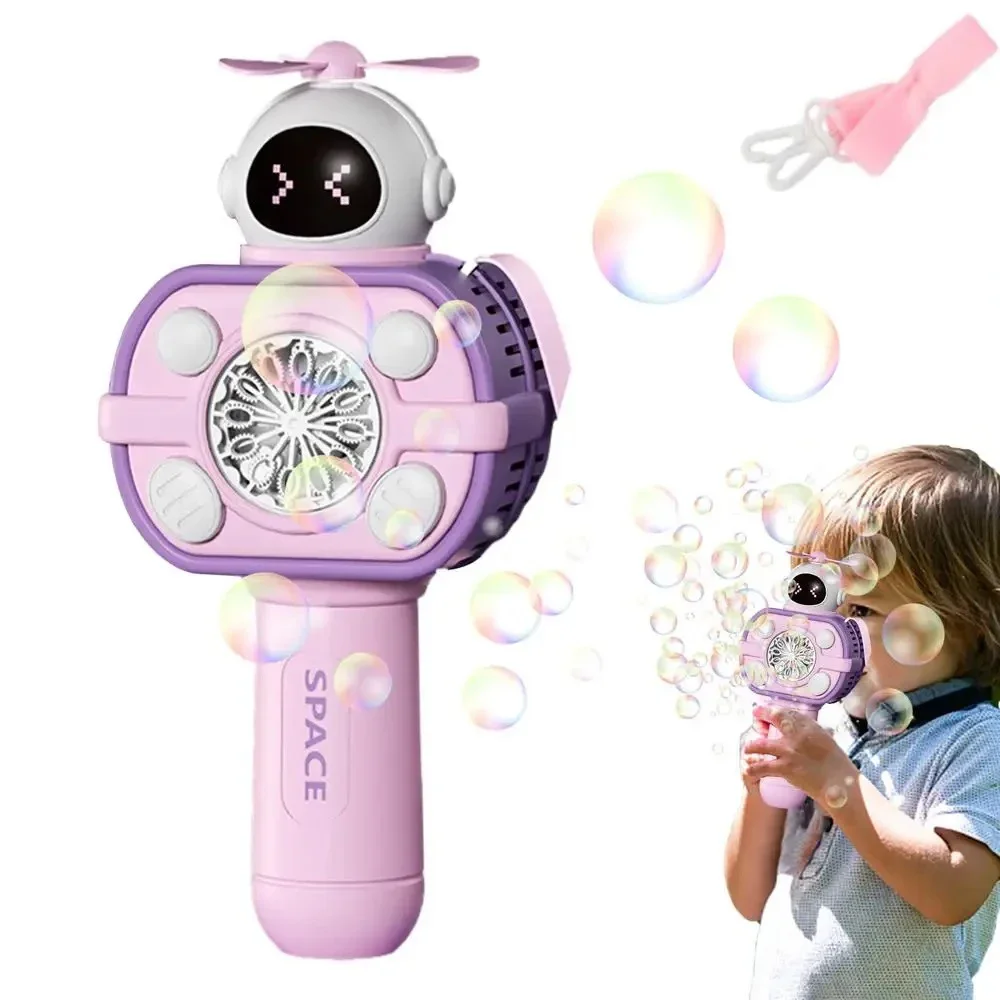Bubble Gun Rocket Bubbles Machine Fully Automatic Shape Spaceman Soap Blower With Light Boys Girls Kids Toys Childrens Day Gift