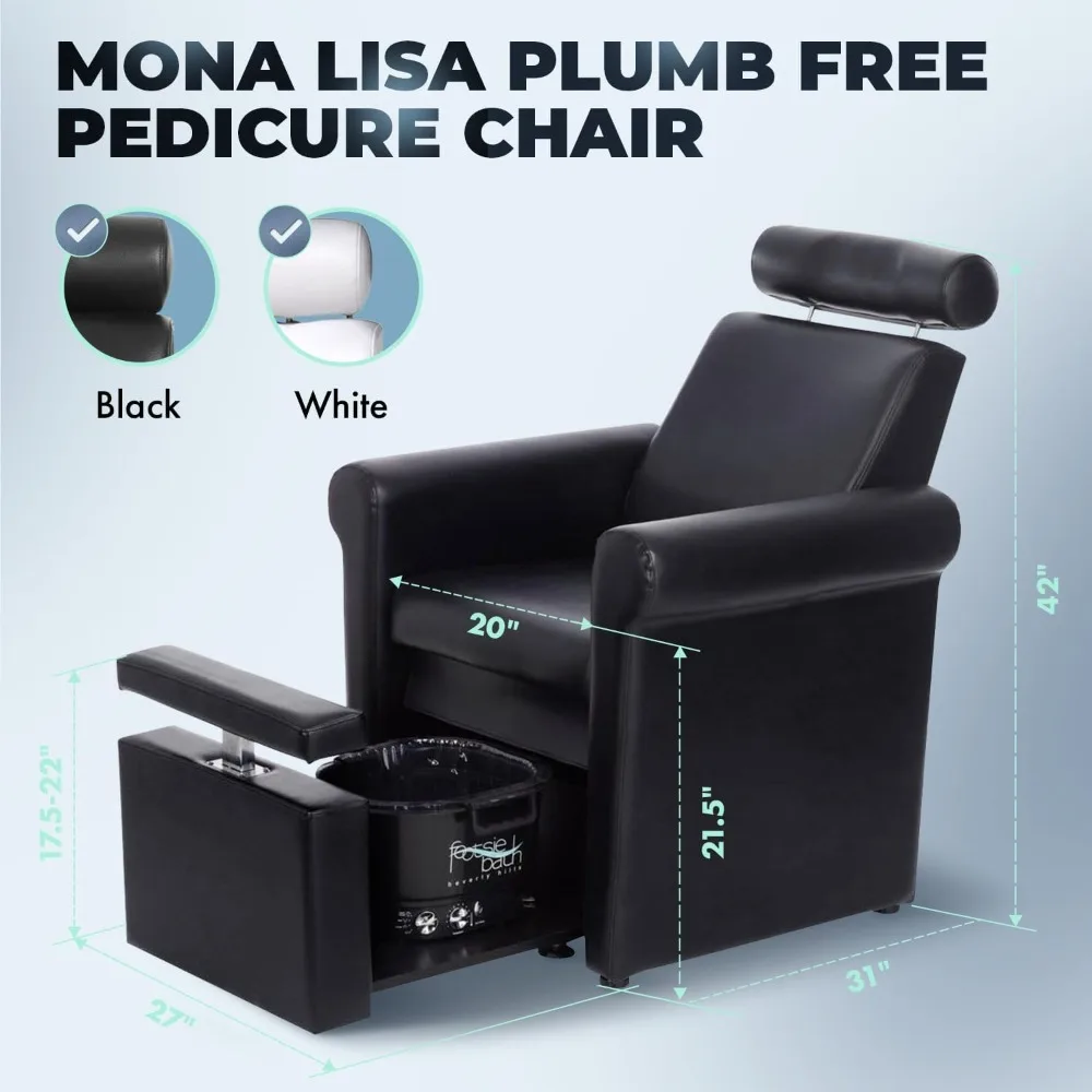 Pedicure Chair.Salon & Spa Equipment Mona Lisa Plumb Free Pedicure Chair - No Plumbing, Adjustable, Portable, Removable