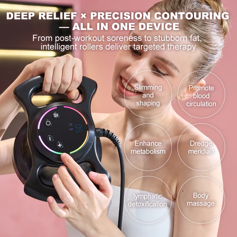 

Handheld Vibration Massage Double Color Light Fiber Body Tool Handle Full Body Massage Equipment Slimming G5