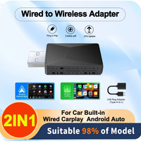 Wireless Carplay&Android Auto Box 2in1 Wired to Wireless Dongle Automatic Connect Adapter 5.0 Bluetooth Plug&Play Mini AI Box