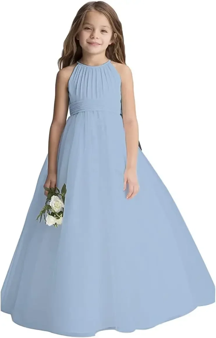 gaun pesta gadis gaun untuk pesta dan pernikahan Bunga Gadis Tulle Gaun Sifon Anak Pesta Pernikahan Kontes Gaun Bola