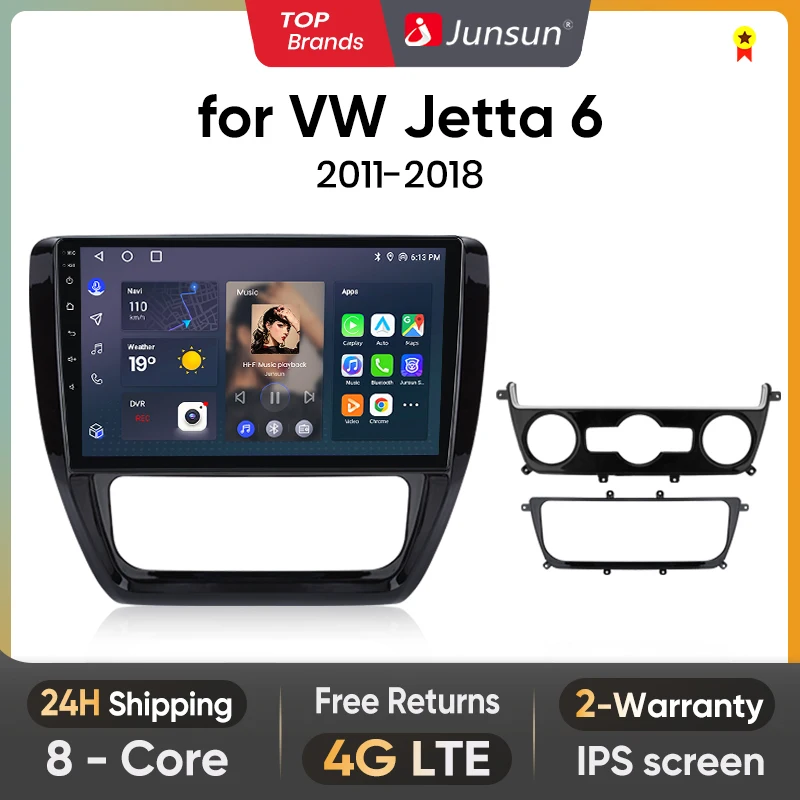 

Junsun V1 AI Voice Wireless CarPlay Android Auto Radio for VW Volkswagen Jetta 6 2011-2018 4G Car Multimedia GPS 2din autoradio