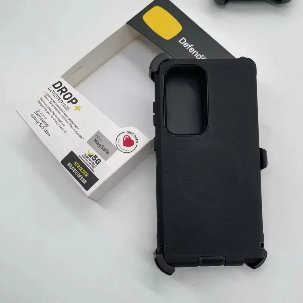 

Зажим для ремня Defender, противоударный чехол для Magsafe, чехол для Samsung Galaxy S26 Ultra S25 S24 S23 S22 S21 Plus Ott-box, оригинальный чехол с логотипом