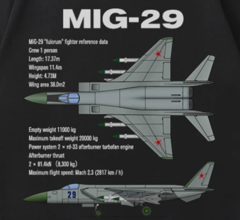 Soviet Russian Mig 29 Fulcrum Jet Fighter Premium Casual T-Shirt. High-quality Cotton Short Sleeve O-Neck Mens T Shirt New S-3XL