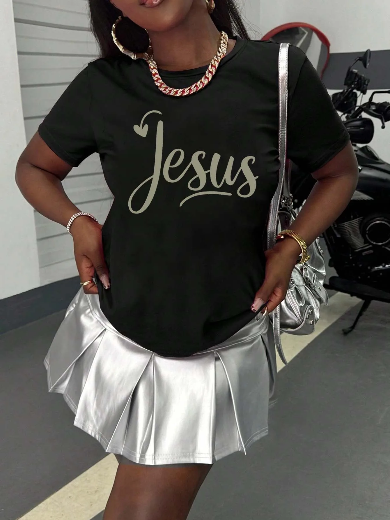 

Plus Size Exquisite Jesus Scripted Tee Crafting Elegant And Inspirational Moments