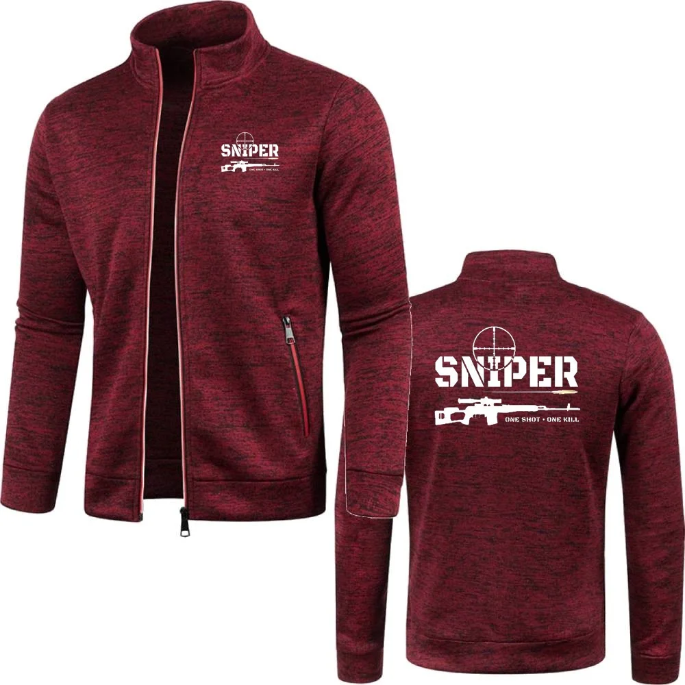 Homens Zipper Jaquetas Fleece Tricô, Exército Especial, Sniper One Shot, One Kill, Malha Jersey, Roupas Sportwear, S-5XL