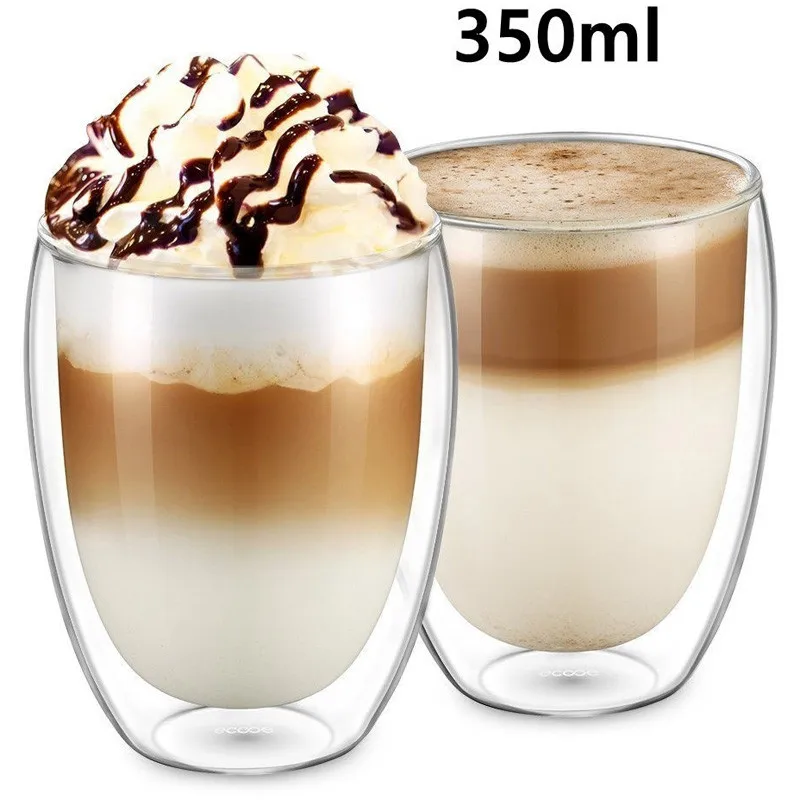 1 pcs Heat-resistant Double Wall Glass Cup Beer Espresso Coffee Cup Set Handmade Beer Mug Tea glass Whiskey Glass Cups Drinkware