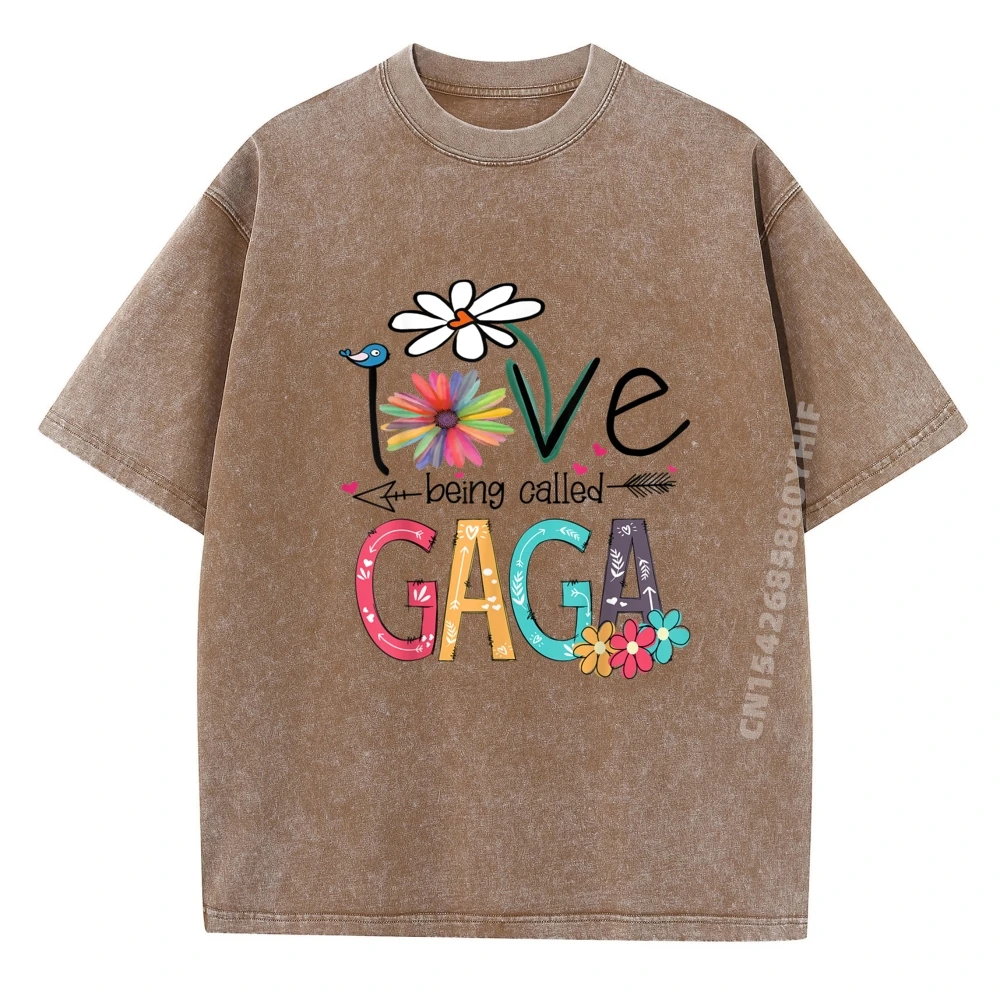 

Funny Printed Tshirt I Love Being Called Mimi Nana Gaga Lover Blank T Shirt 100% Cotton Men's Washed Clothes