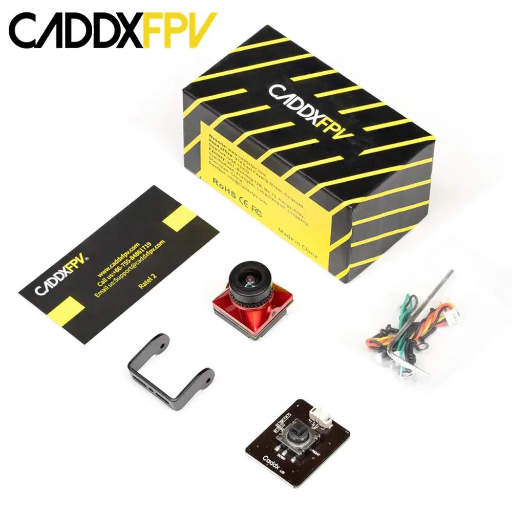 Caddx Ratel 2 4,5-36v 1200tvl 160 °   Fov 2.1mm capteur Starlight Micro caméra Fpv sortie Ntsc & Pal Cvbs pour Drone Rc