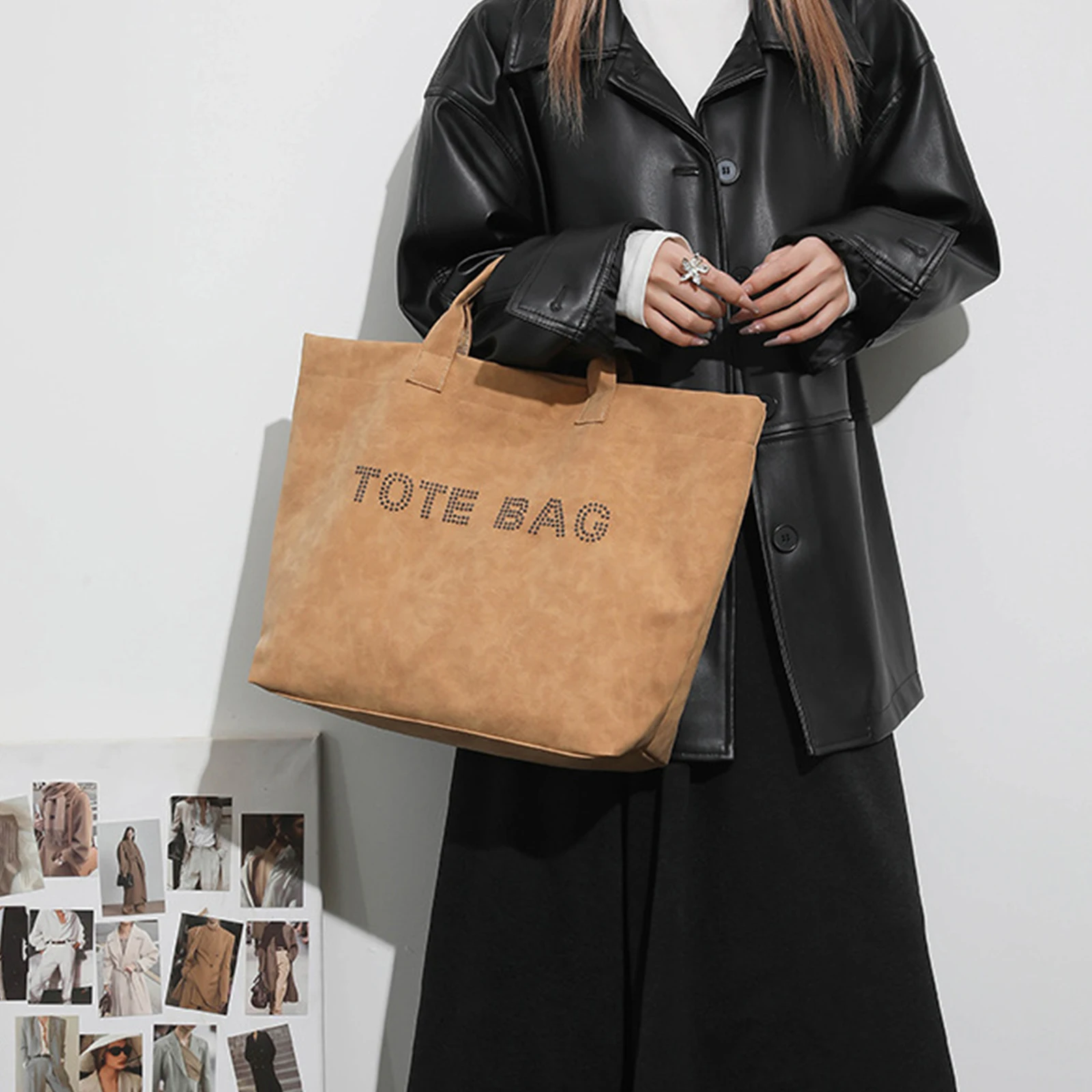 

Vintage Fashion Tote Bag Women Daily Use Large Capacity Handbag Travel Commute Shopping All Match Casual Trendy Shoulder Bag