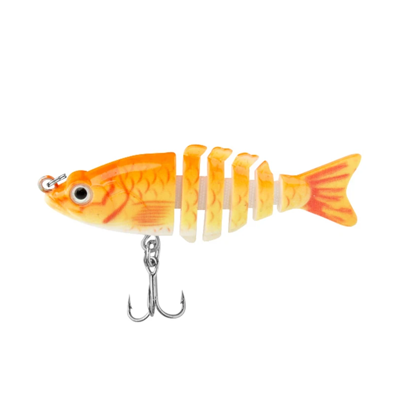 CIBO 1pc Mini Multi-Segment Fish Bionic Hard Bait-6cm/5g-Geschikt voor het vissen op zout- en zoetwatertroef, baars en meerval