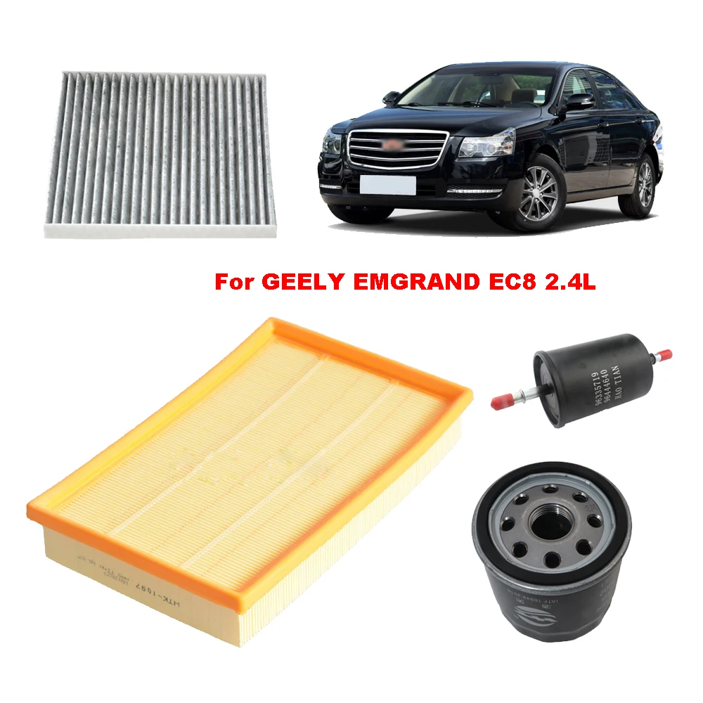 4pcs Filter Set For GEELY EMGRAND EC8 2.4L 2011 2012 2013 2014 2015 Engine AC Cabin Air Fuel Oil Filter Spare Parts 1016002627