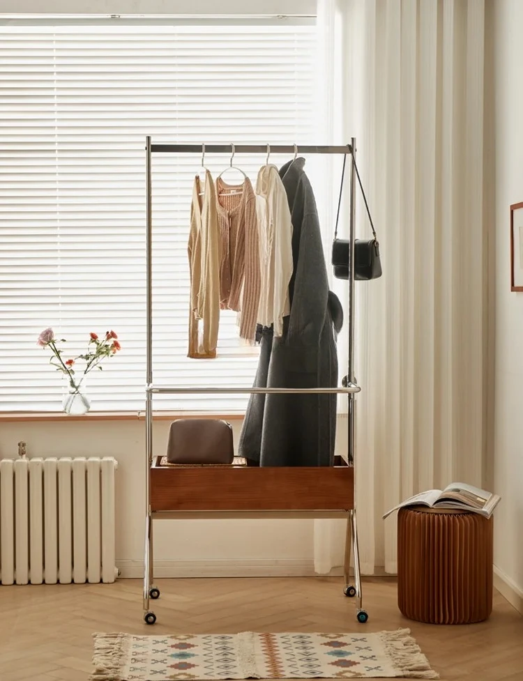 

Легкая роскошная вешалка из нержавеющей стали для спальни, съемная вешалка в стиле ретро