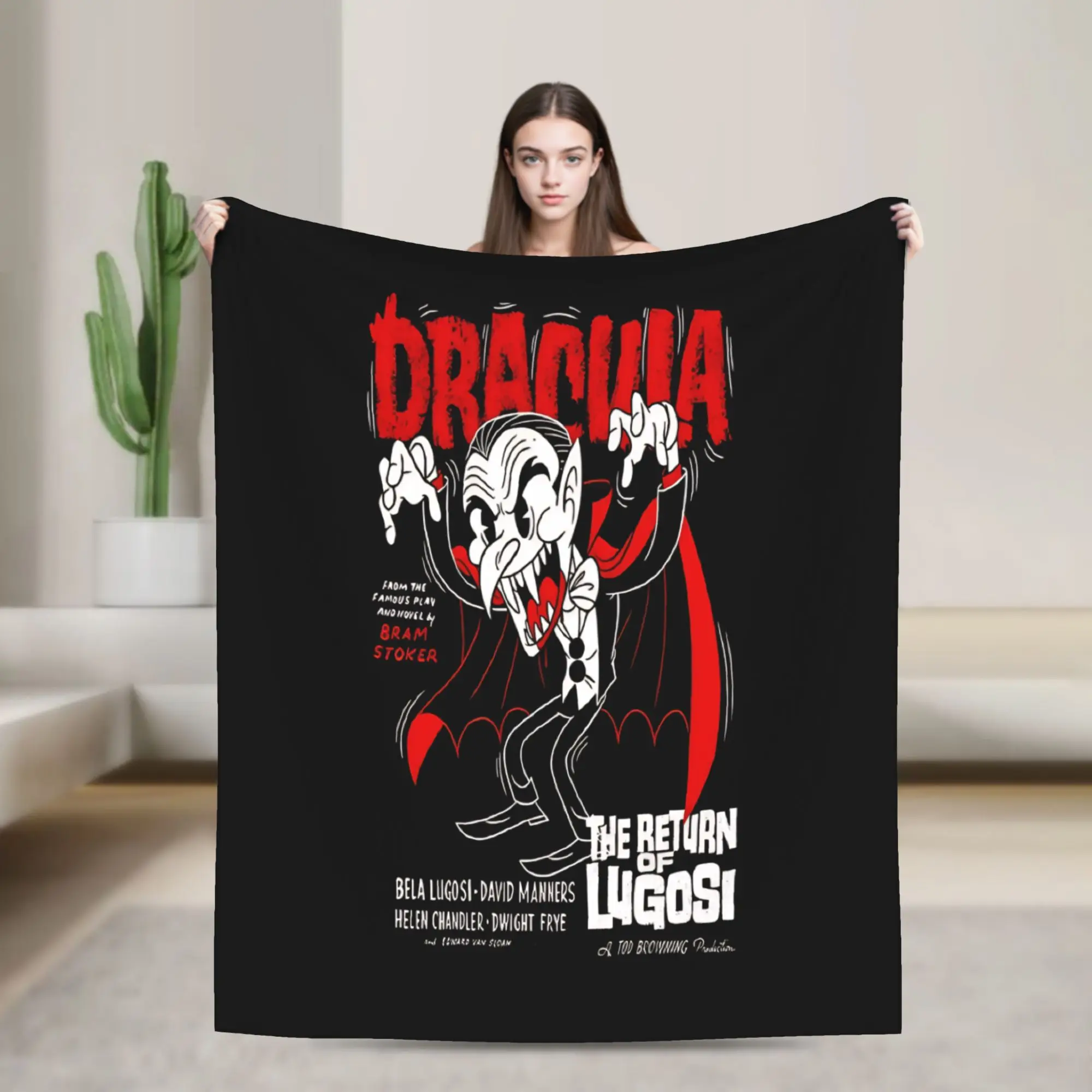 Bram Stoker Dracula Return Lugosi old Cartoon Blanket Quality Super Soft  Throw Blanket Autumn Camping Living Room Fun Bedspread